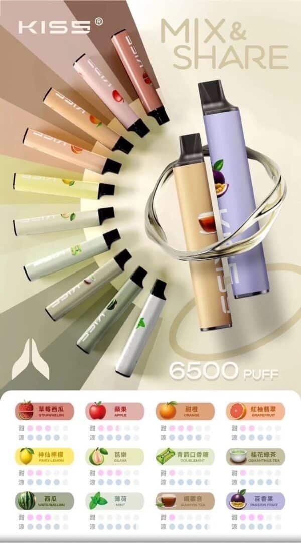 鎧斯 KIS5 KISS 拋棄式 6500口 磁吸式 混搭蹦出新滋味 充電款